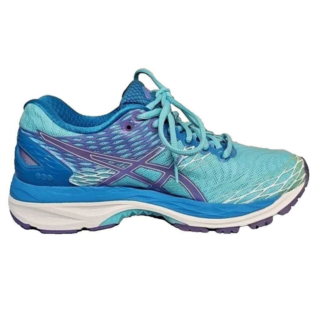 Excellent Condition ASICS GEL Nimbus 18 Womens 7 US 38 Medium Running Shoes Blue - Picture 6 of 12